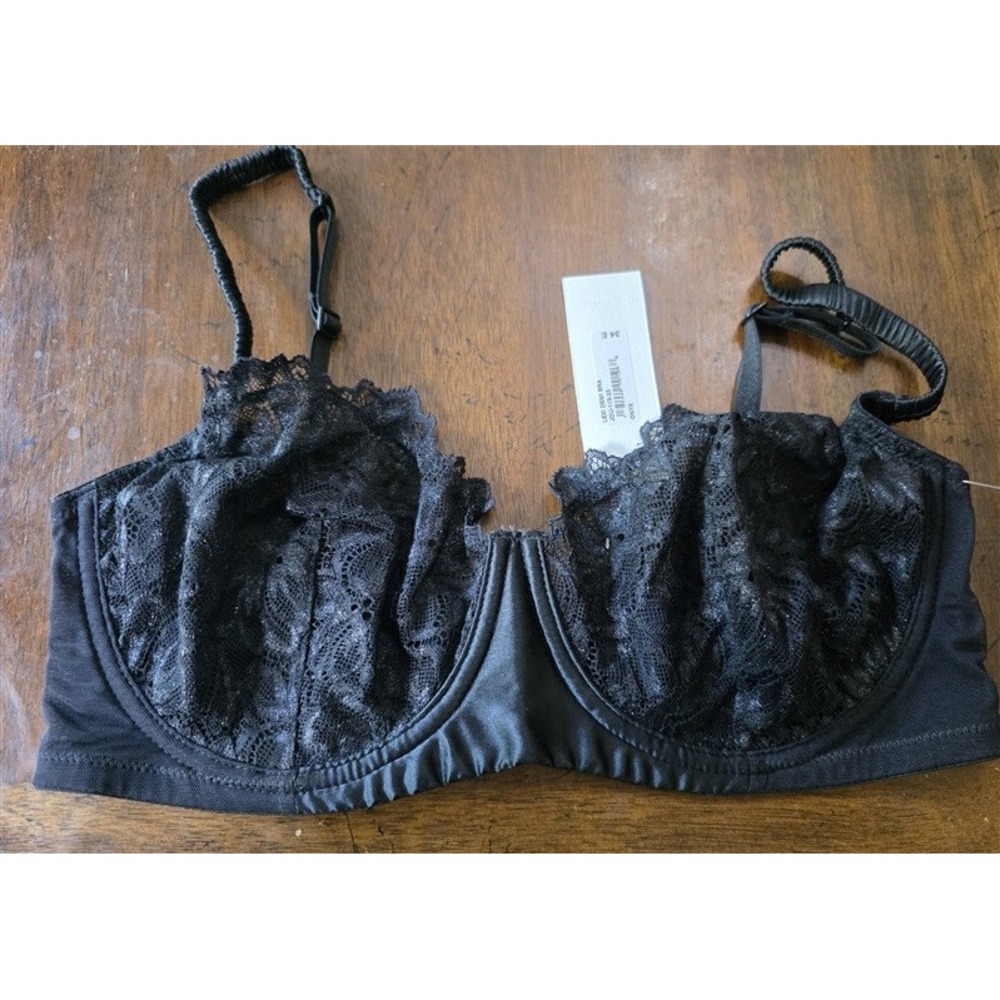 NWT Journelle 34C Lexi Lace Demi Bra Black 128048
